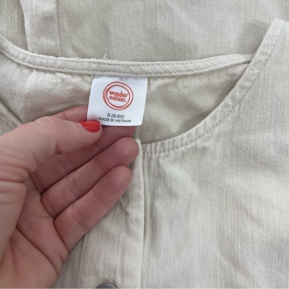 Bundle of 2 Wonder Nation Cotton Romper / Dresses neutral minimalist size 6/ 6X - Picture 7 of 8